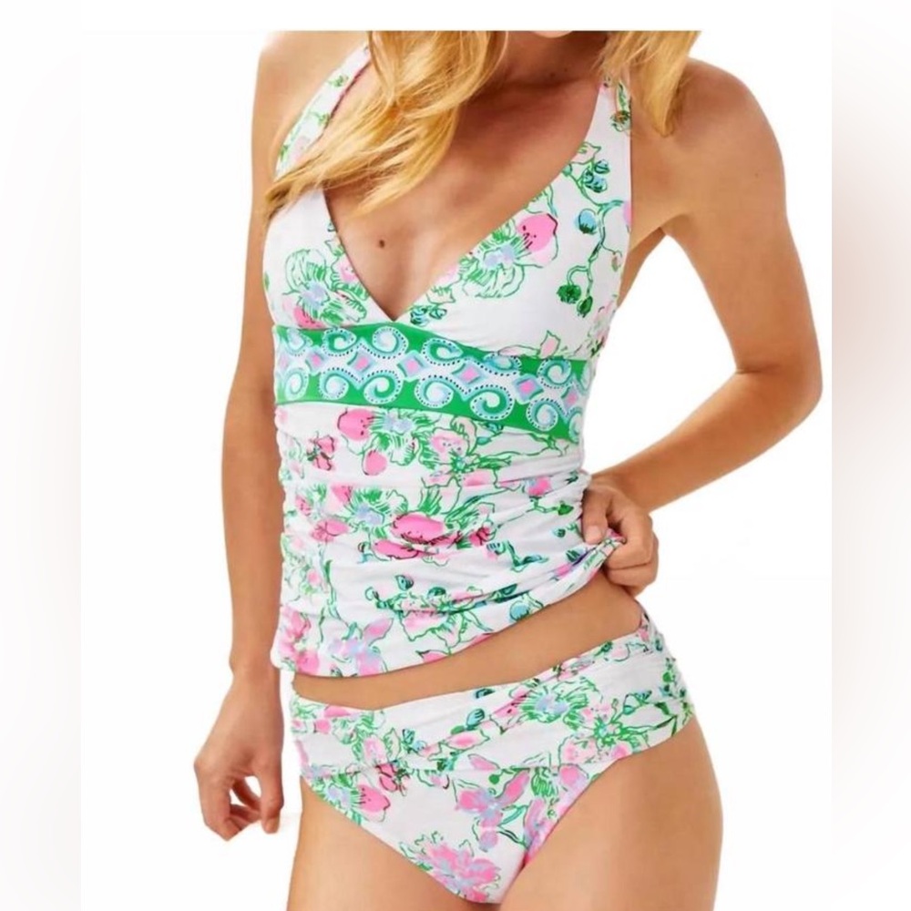 NWT LILLY PULITZER TANKINI SET SIZE 8 MULTI ORCHARDS ON THE AVENUE TOP BOTTOMS